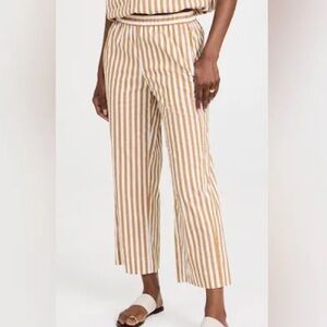 AYR Striped Cream and Tan Cropped Pants